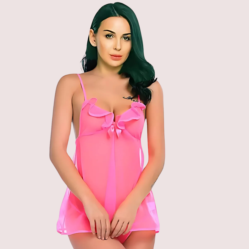 Sheer Lace Babydoll with Matching G-string