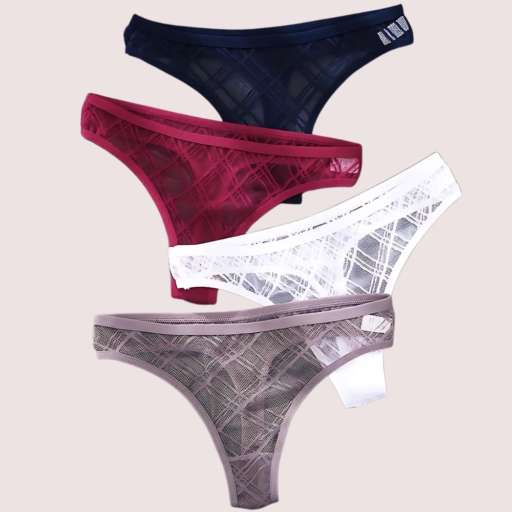 Ladies Low Waist Mesh Hollow Lace Panties